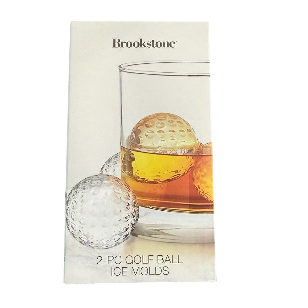 Brookstone 2-pc golf ball ice molds, NEW